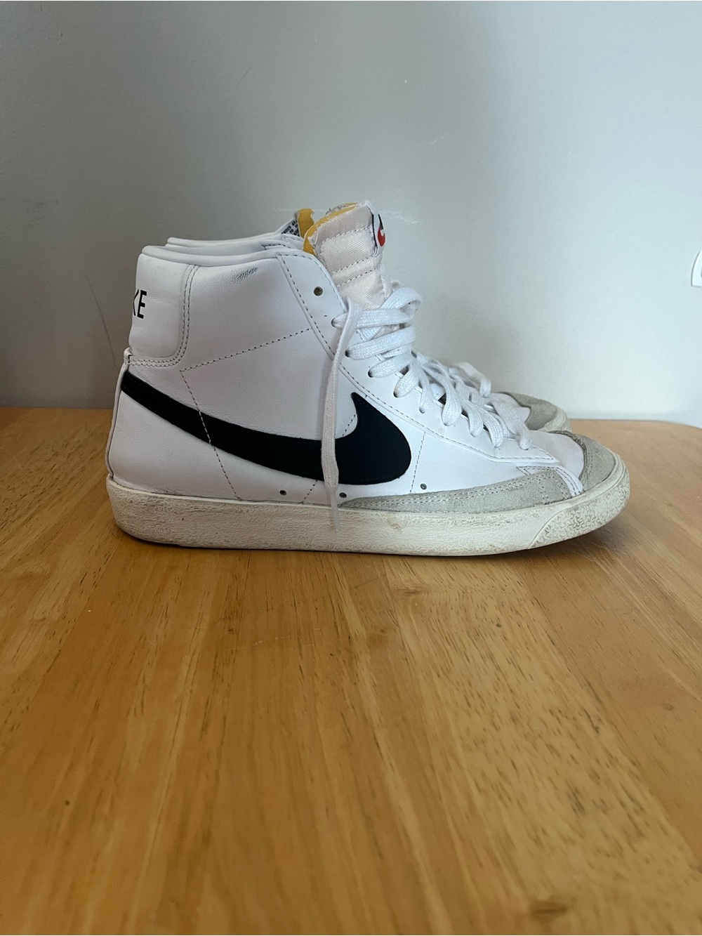 Nike High-Top Sneaker White with Black Swoosh